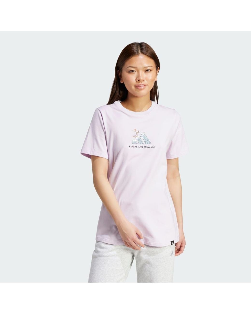 Adidas White Codes Doodle Surf Graphic Tee