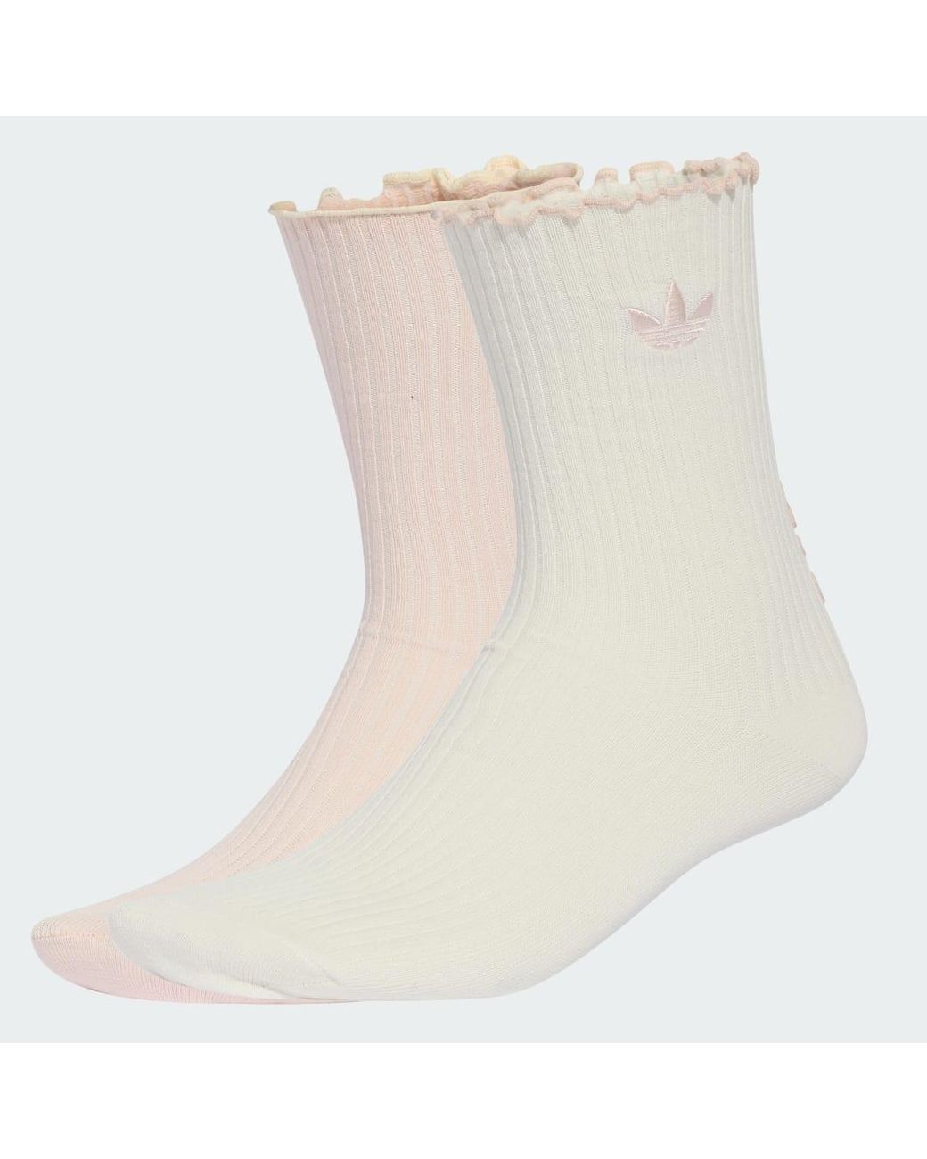 Adidas White Ruffle Crew Socks 2 Pairs