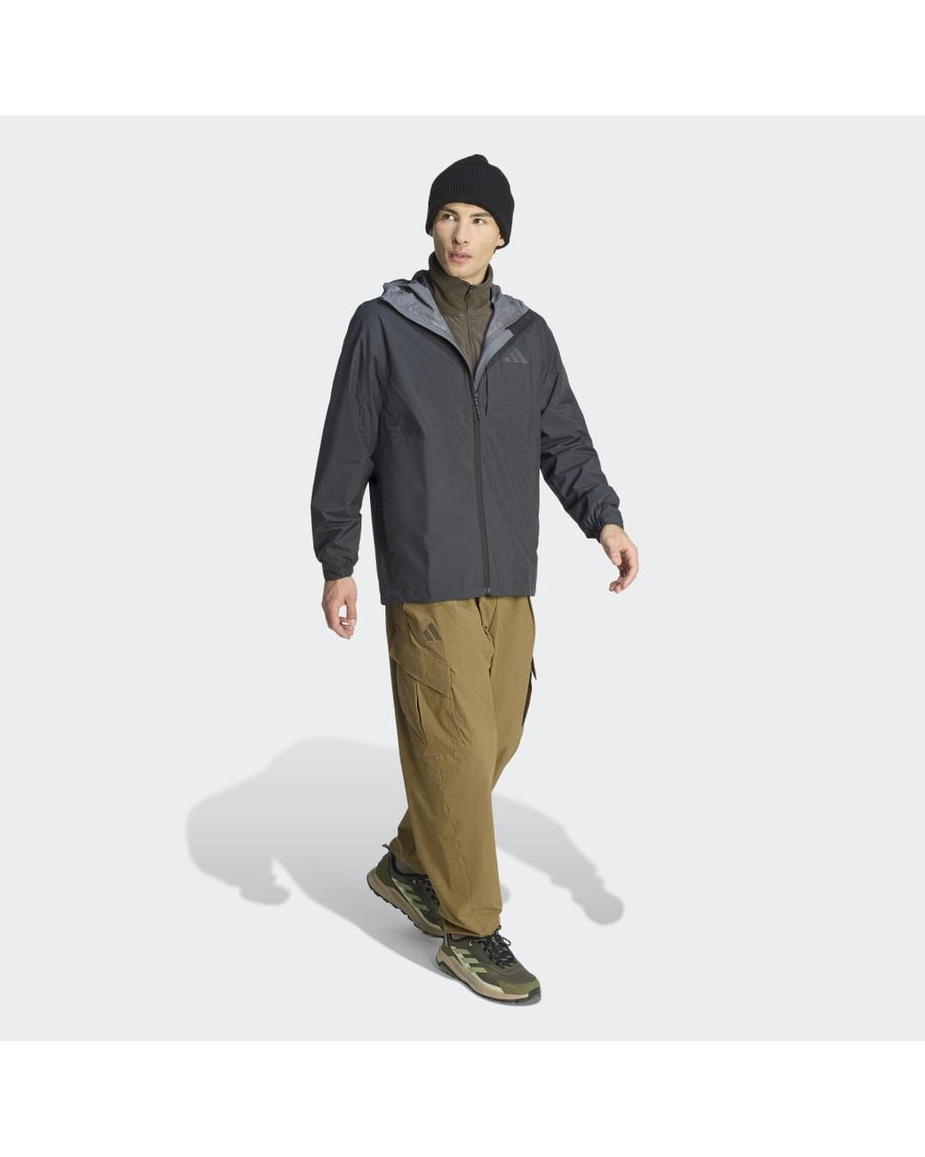 Adidas Black Terrex Multi 2.5 Layer Climaproof Rain Jacket for men