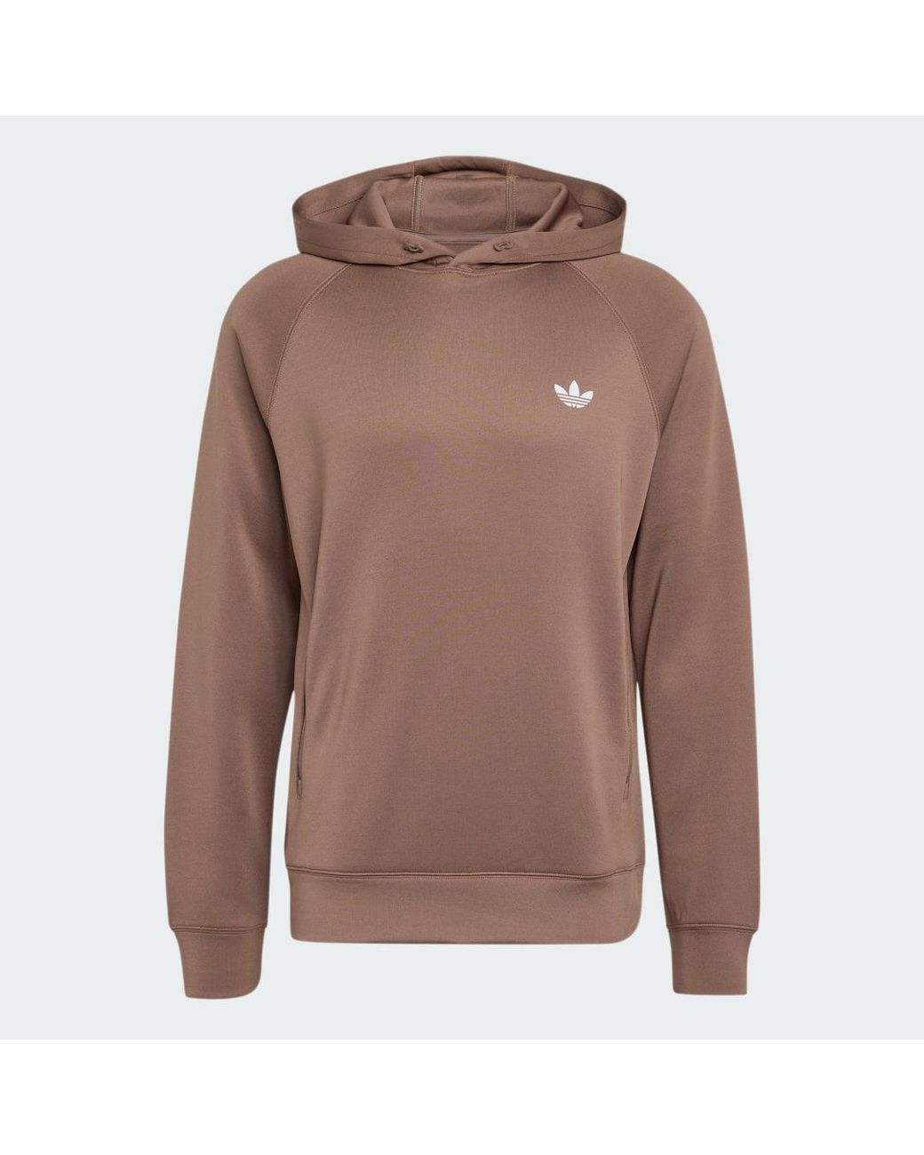 Adidas Brown Trefoil Essentials Spacer Hoodie for men