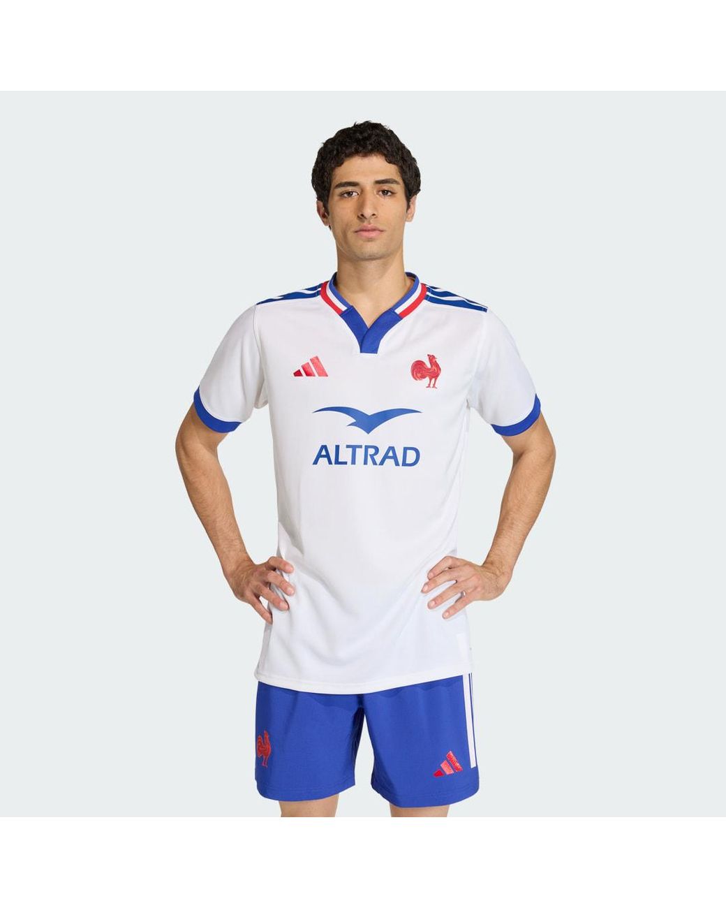 Adidas White France Rugby Alternate Replica Jersey for men