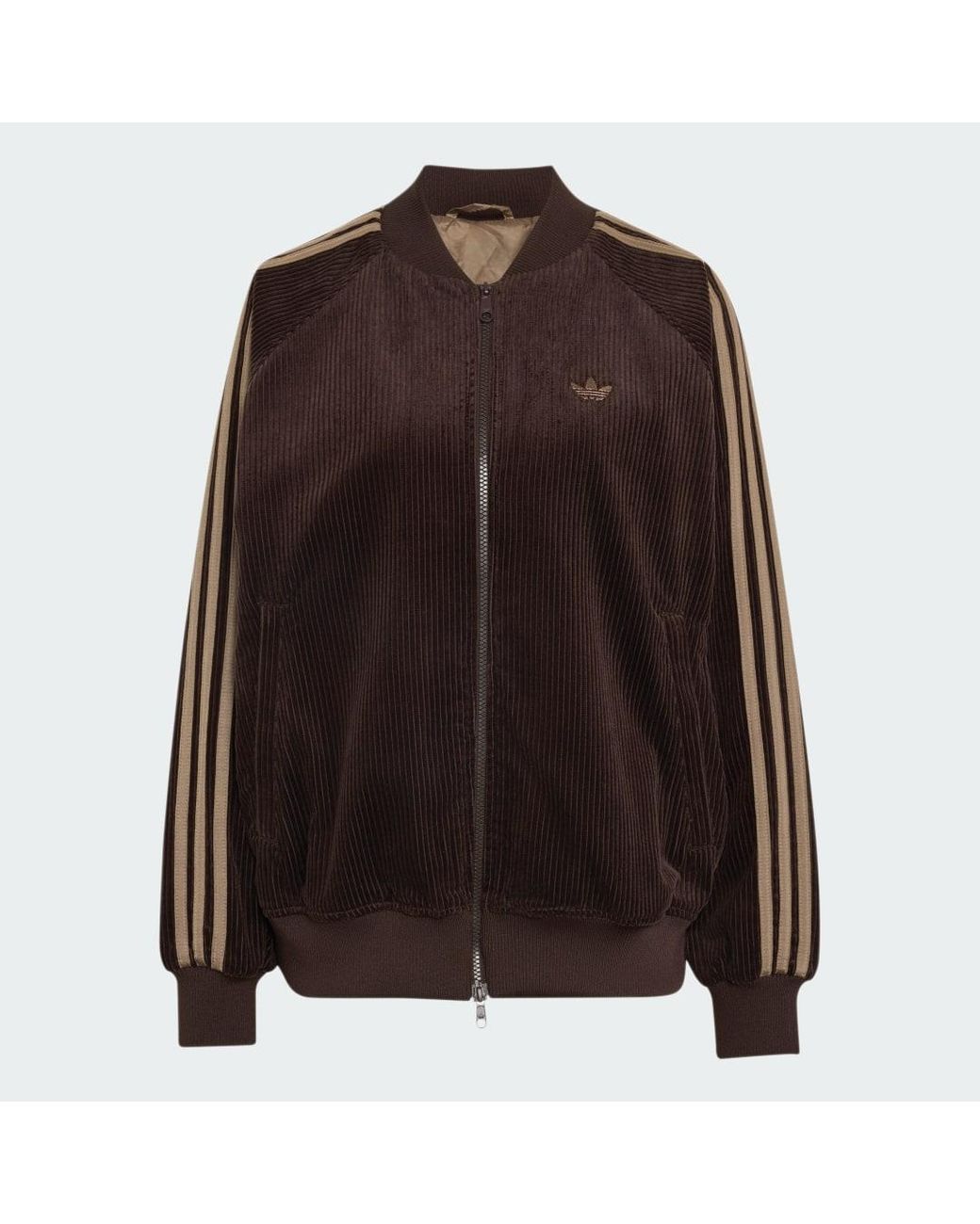 Adidas Brown Corduroy Sst Oversized Track Top