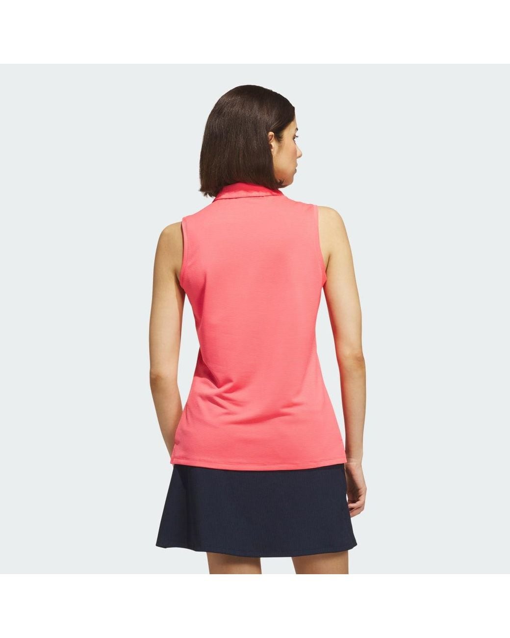 Adidas Red Solid Ottoman Polo Shirt