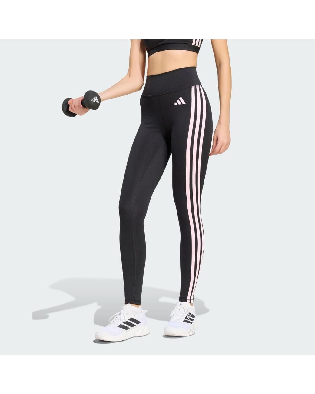 Adidas Black Optimé Essentials 3-Stripes 7/8 Leggings