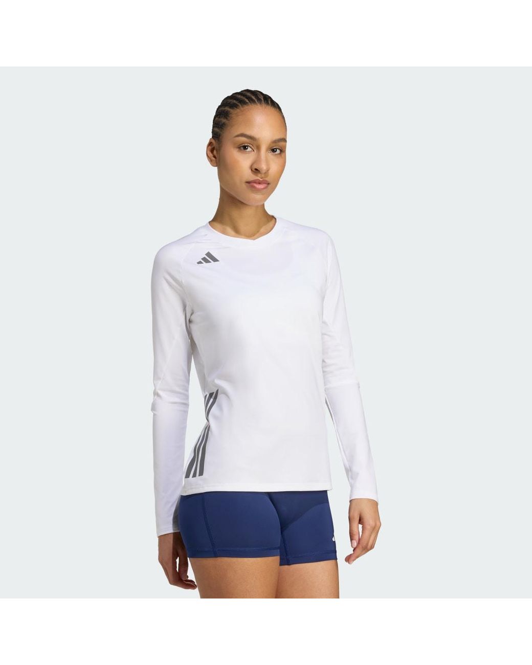 Adidas White Hilo Long Sleeve Volleyball Jersey
