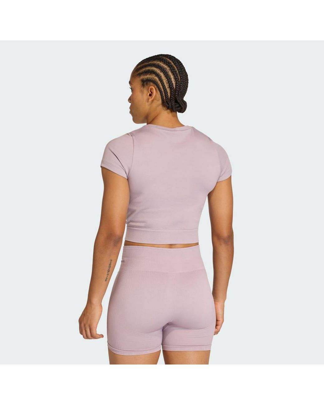 Adidas Purple Workout Essentials Knit Baby T-Shirt