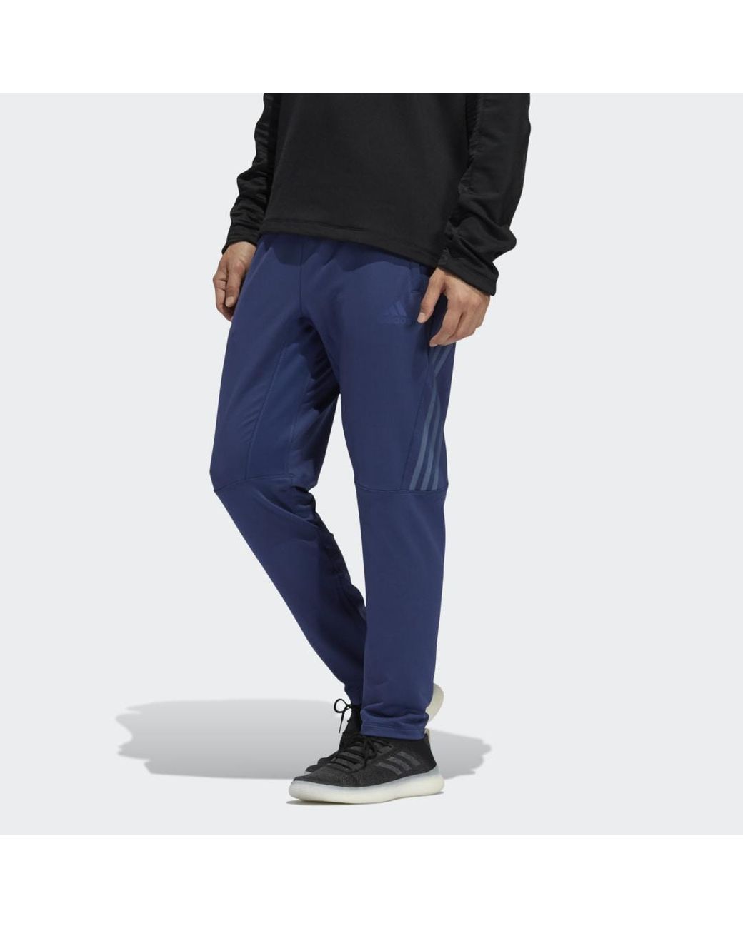 adidas Synthetisch Aeroready 3-stripes Cold Weather Knit Broek in het Blauw  voor heren - Lyst