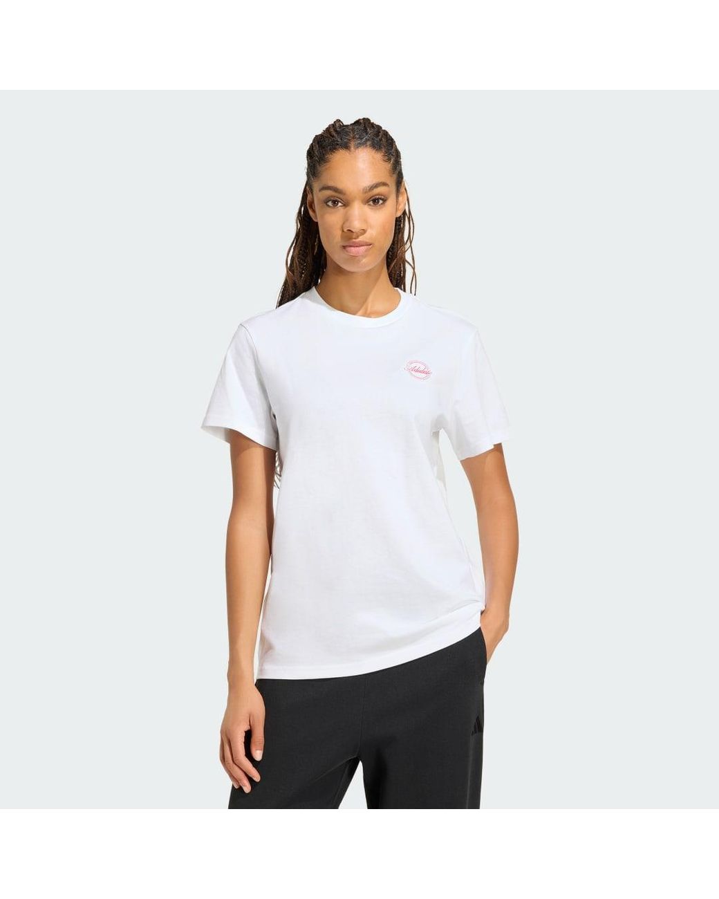 Adidas White Travel Loose Graphic T-Shirt