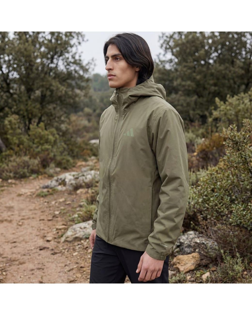 Adidas Green Terrex Multi Essentials Climaproof Insulated Hooded Jacket for men