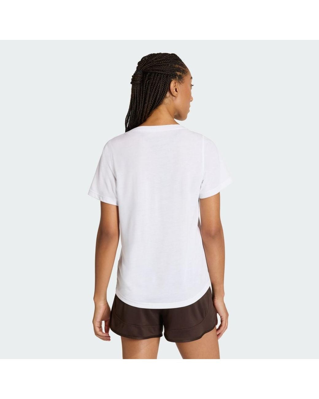 Adidas White Workout Essentials Scoop Neck T-Shirt