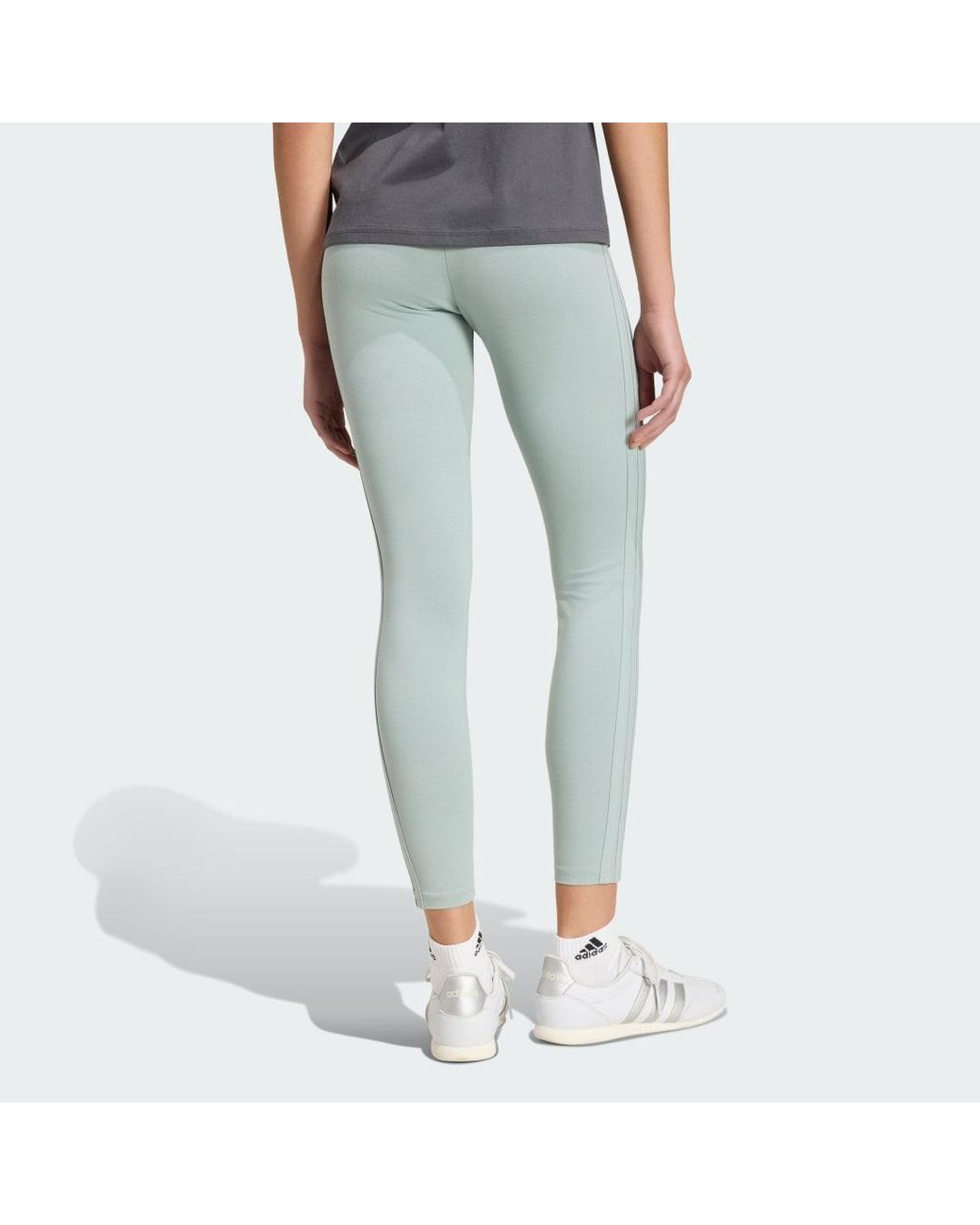 Adidas Blue Essentials 3-Stripes Cotton Leggings