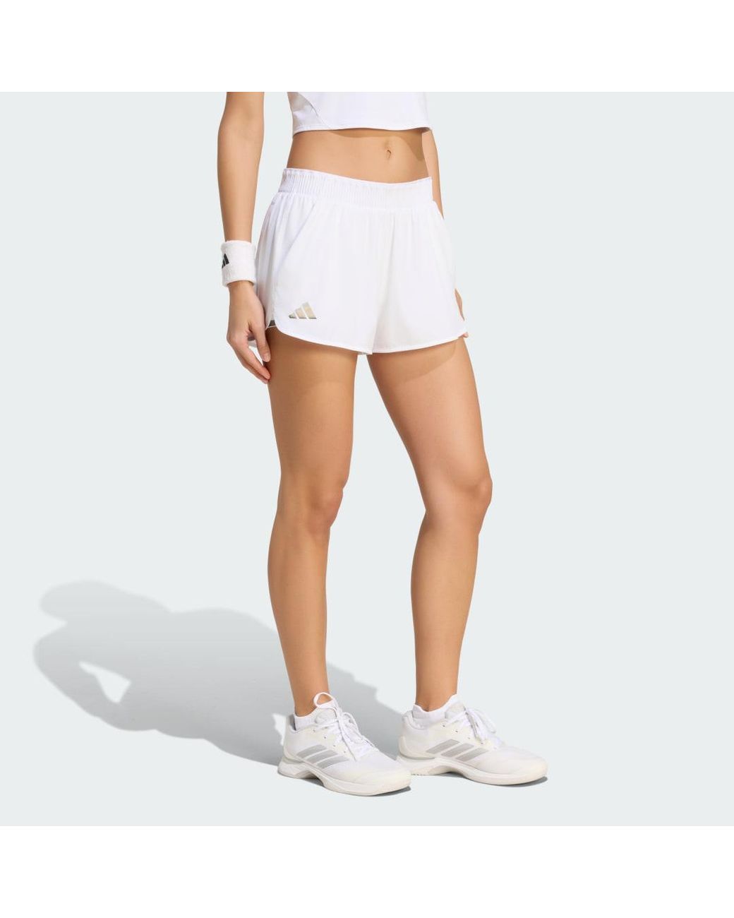 Adidas White Tennis Climacool Match Short Pro