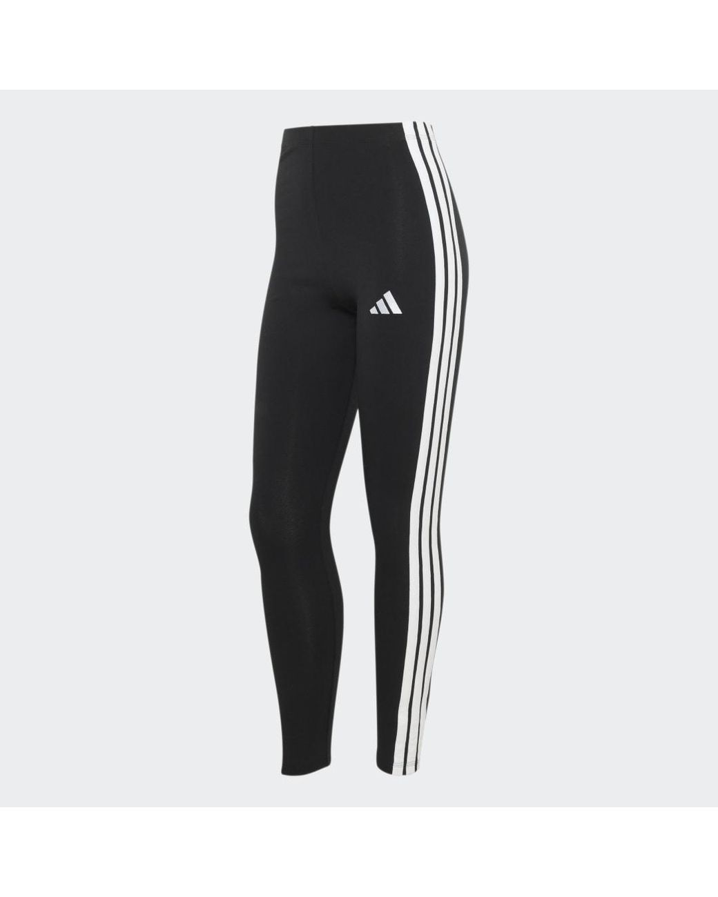 Adidas Gray Essentials 3-Stripes Cotton Leggings