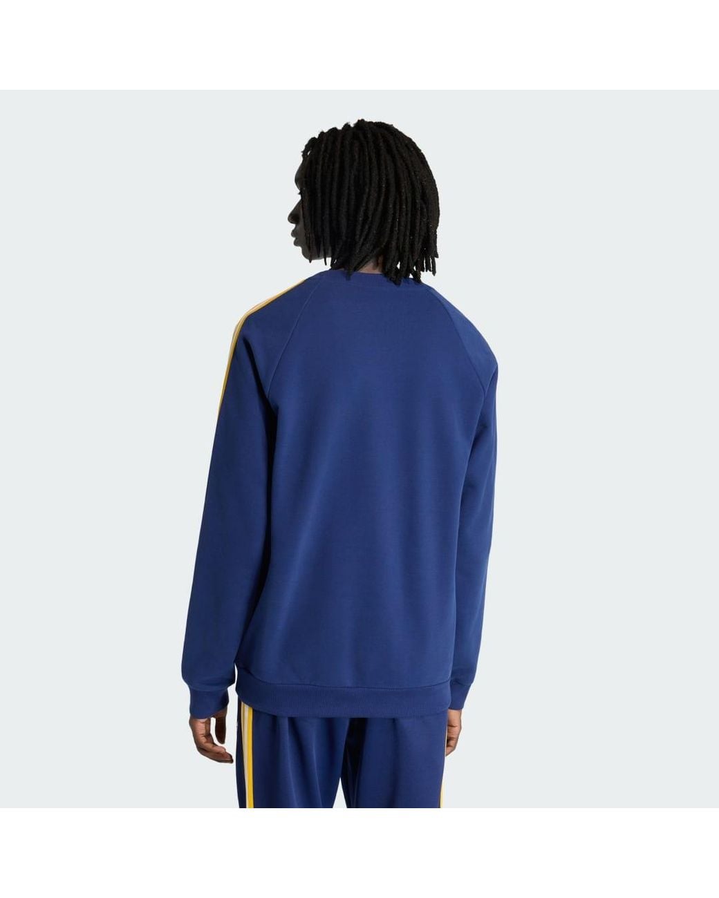 Adidas Blue Real Madrid Originals Crew Sweatshirt for men