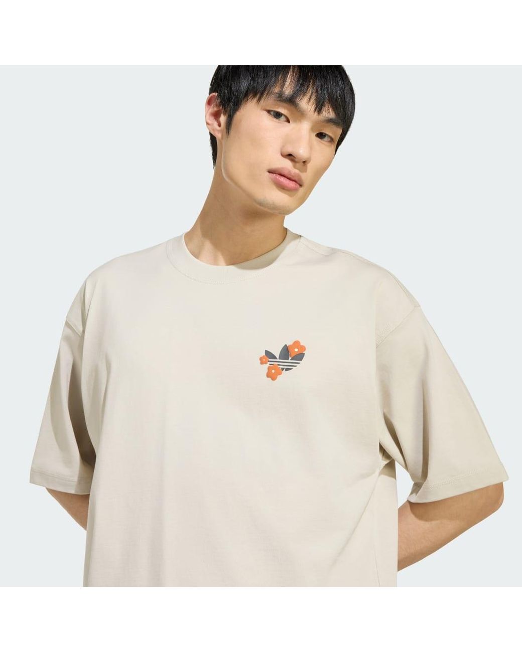 Adidas Natural 70S Floral Graphic Tee for men