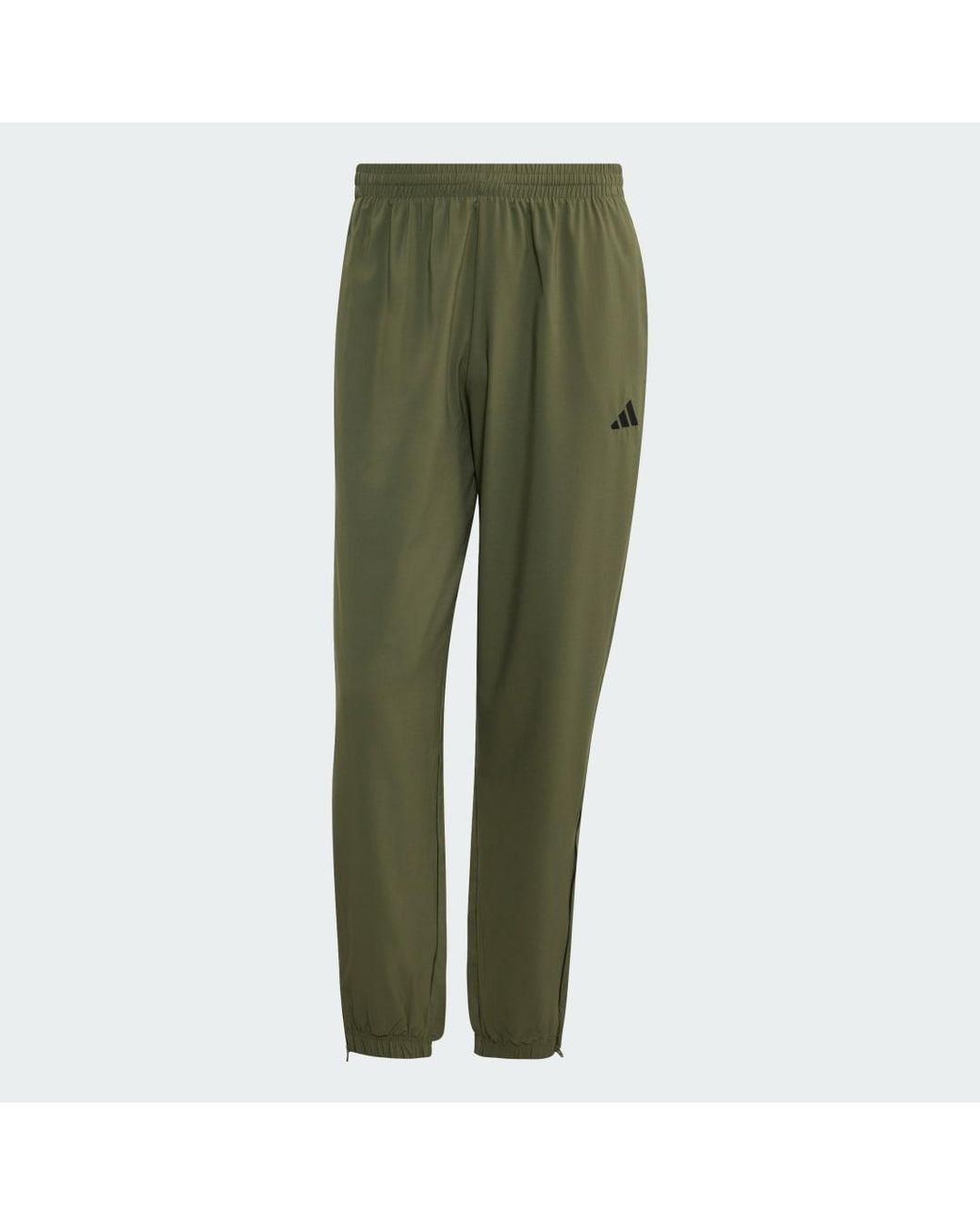 Adidas Green Essentials Small Logo Stanford Lite Woven Tapered Cuffed Tracksuit Bottoms for men