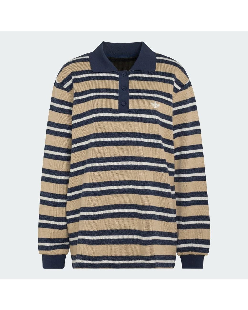 Adidas Black Stripe Knitted Polo Top