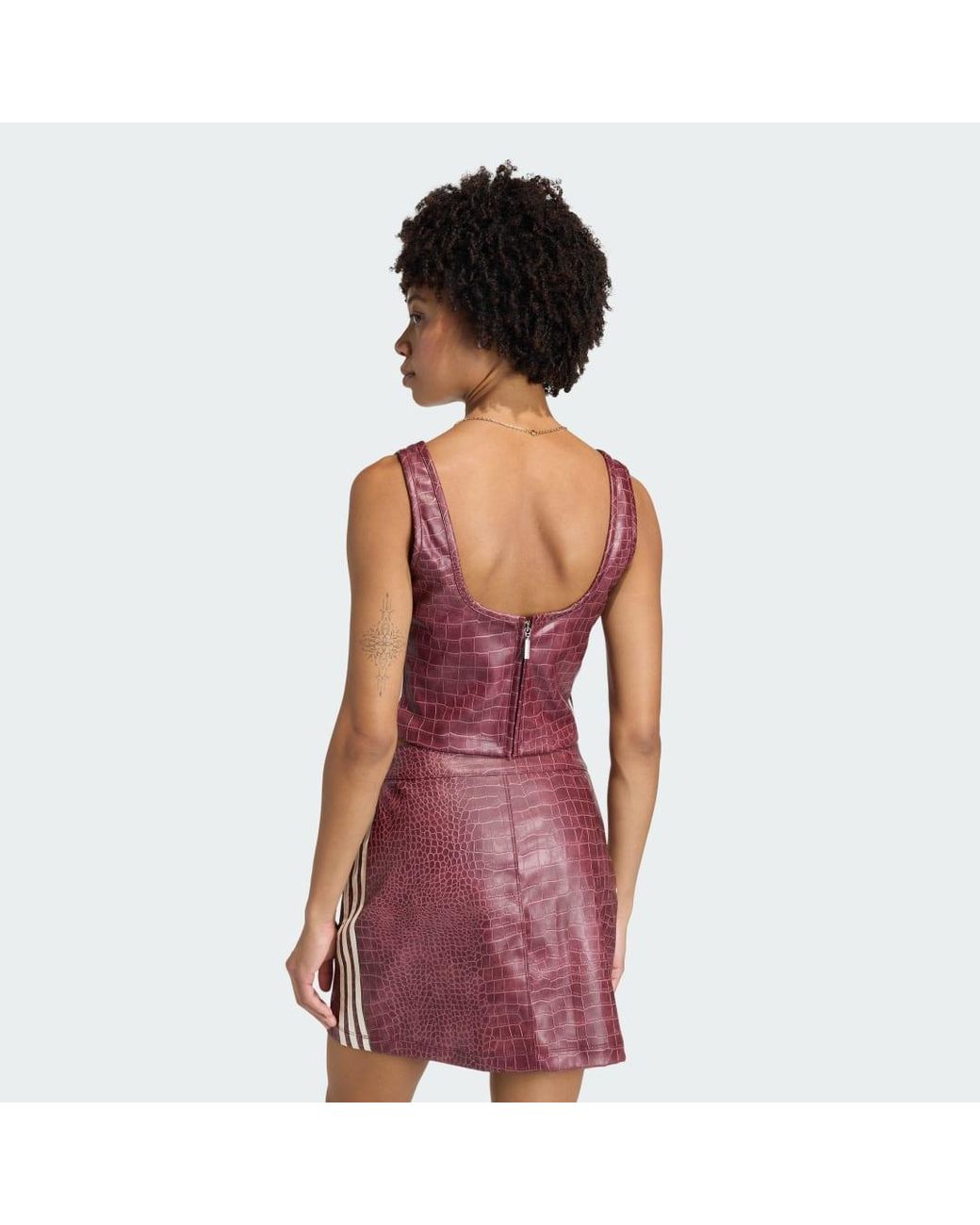 Adidas Red Pleather Corset