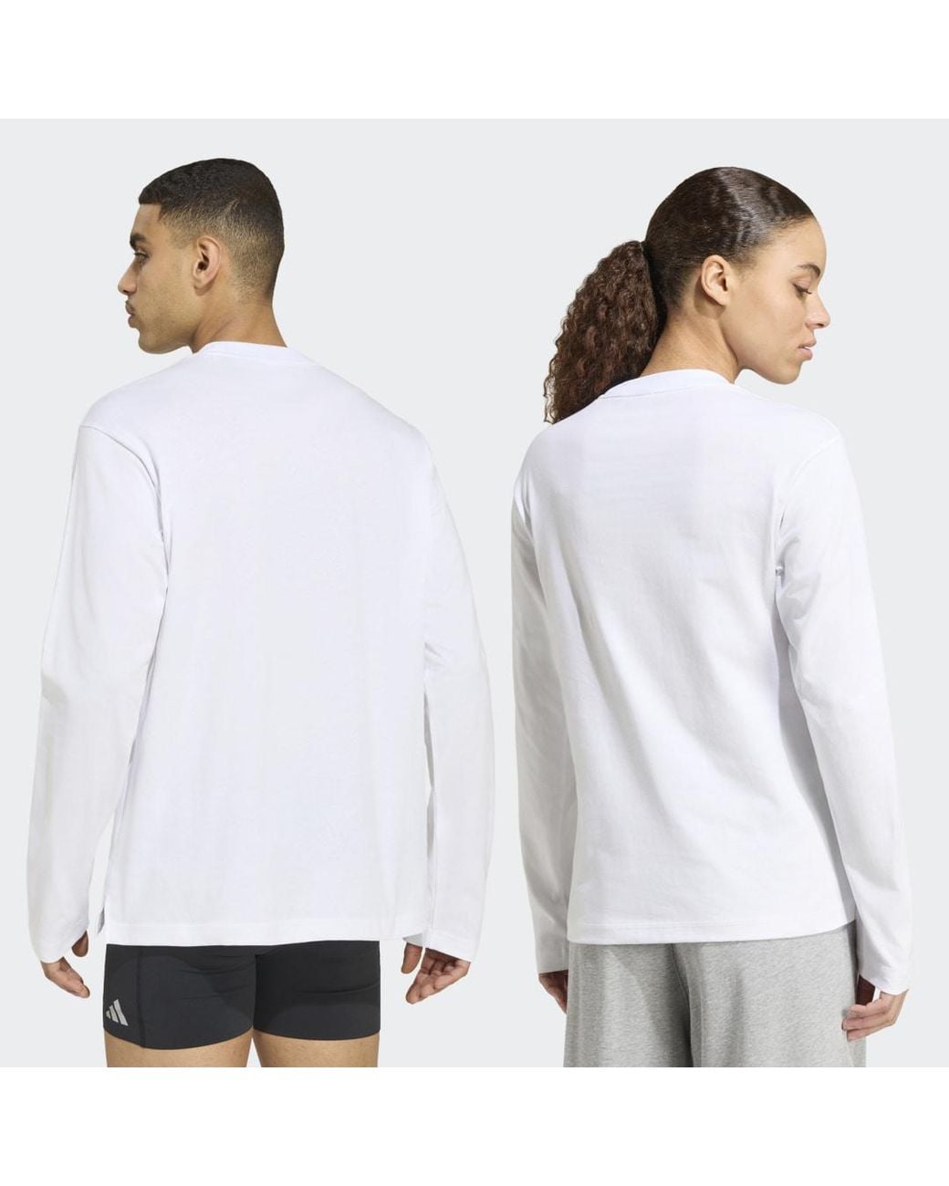 Adidas White Adi365 Running Community Culture Long Sleeve Shirt