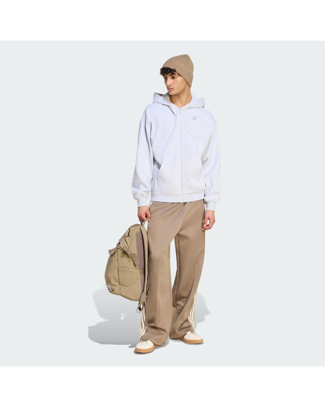 Adidas White Kit Small Logo Full-Zip Hoodie for men