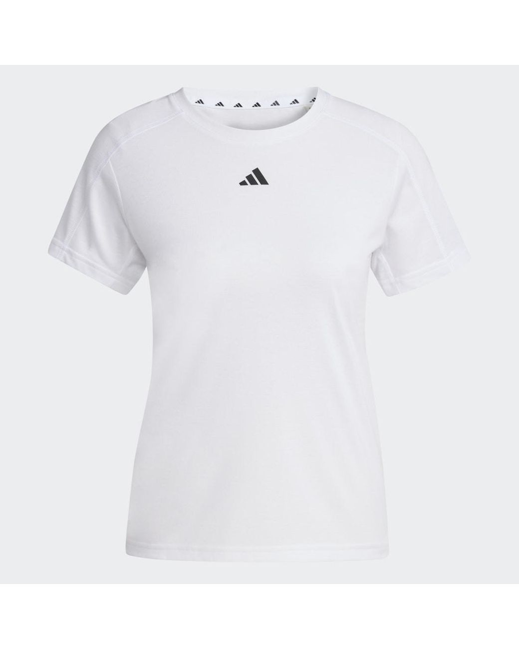Adidas White Aeroready Train Essentials Minimal Branding Crewneck T-shirt