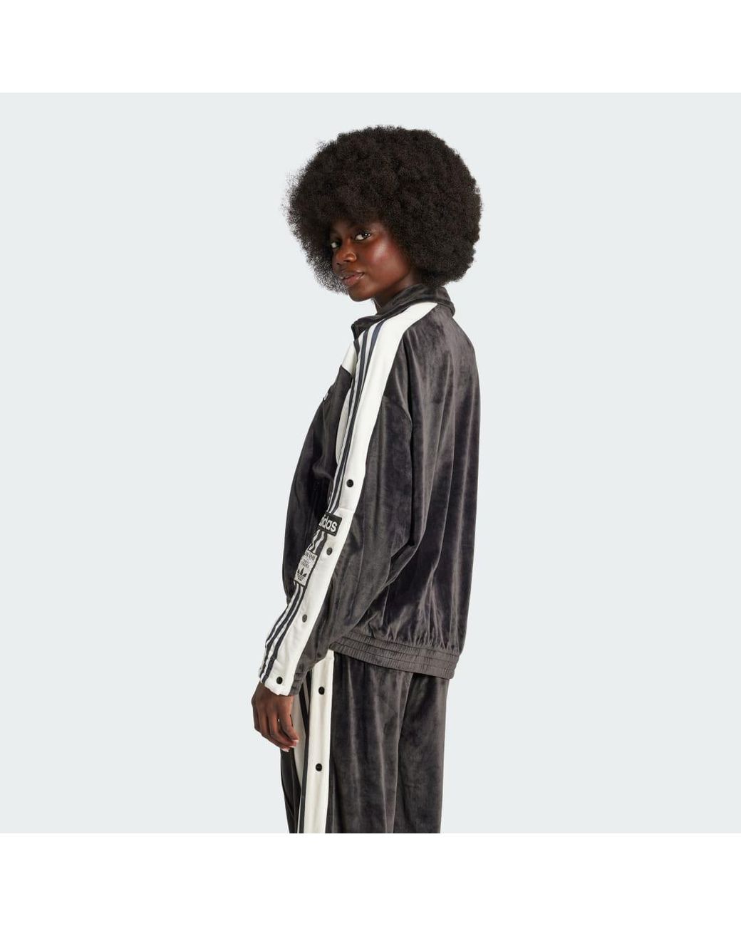 adidas Adibreak Velour Track Top in Black | Lyst UK