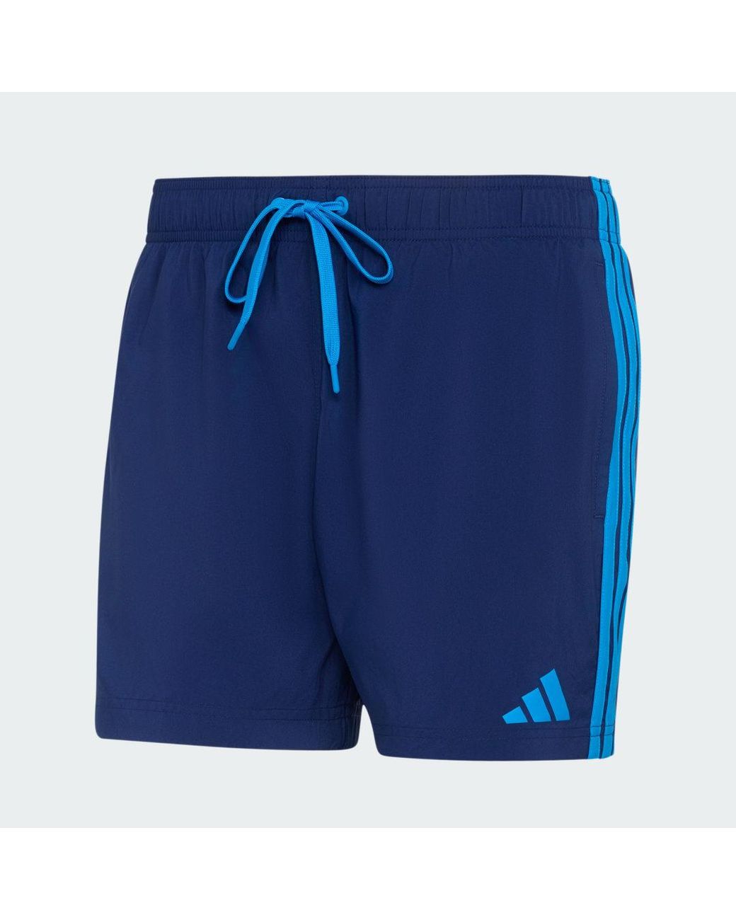 Adidas Blue 3-Stripes Swim Shorts for men