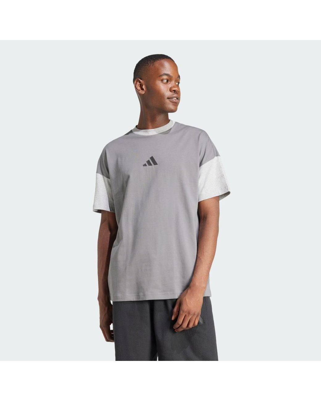 Adidas Gray All Szn Colorblock Tee for men