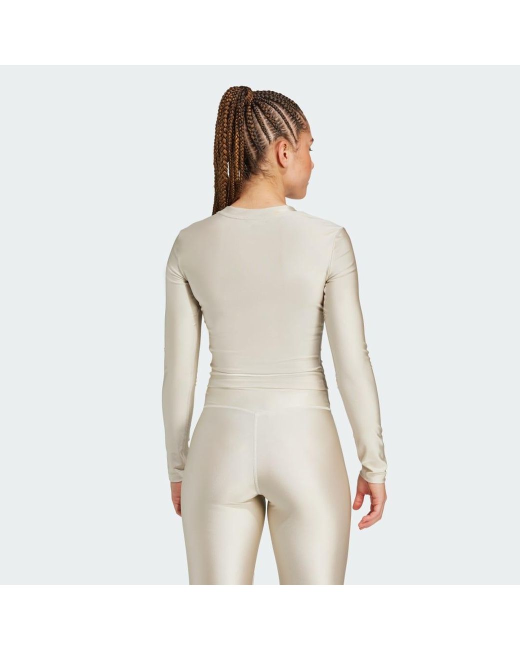 Camiseta Brillante Manga Larga De Entrenamiento Essentials Adidas de color Gray