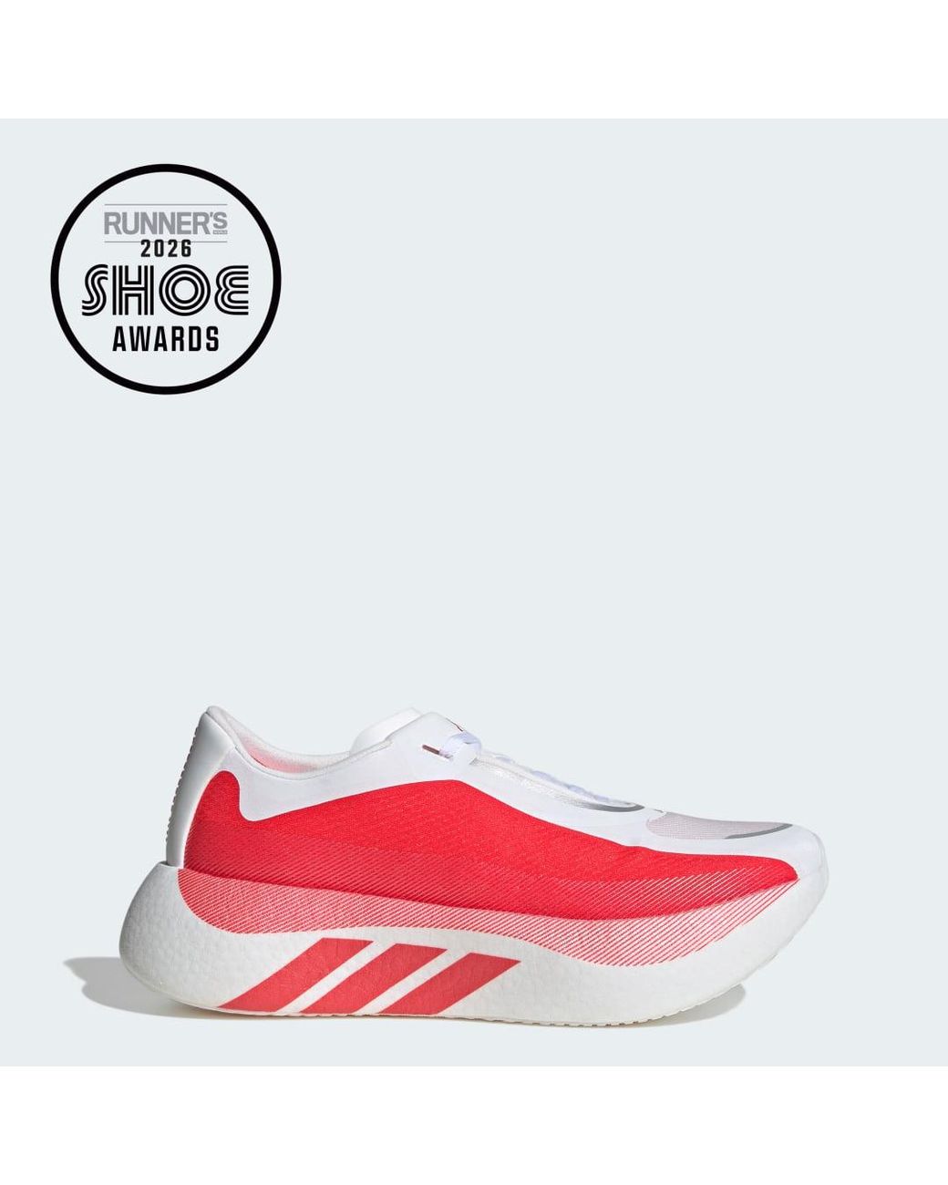 Adidas Red Hyperboost Edge Running Shoes for men