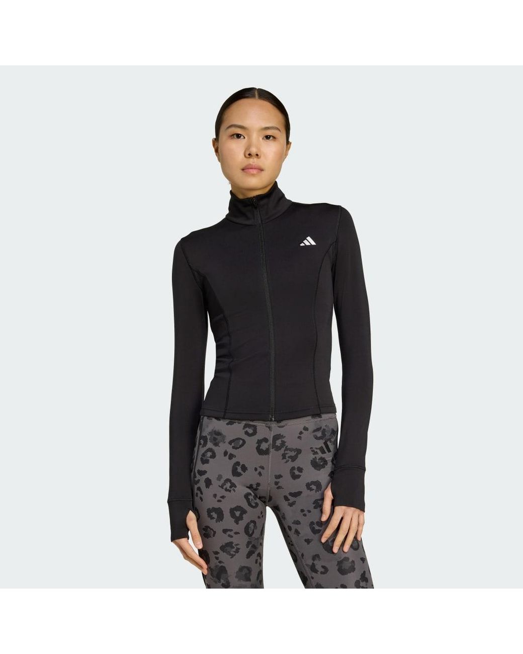 Adidas Black Optime Essentials Full-Zip Jacket
