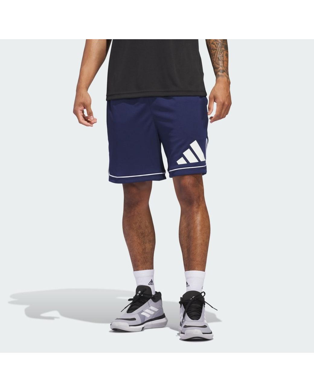 Adidas Originals Blue Basketball Badge Of Sport Shorts for men