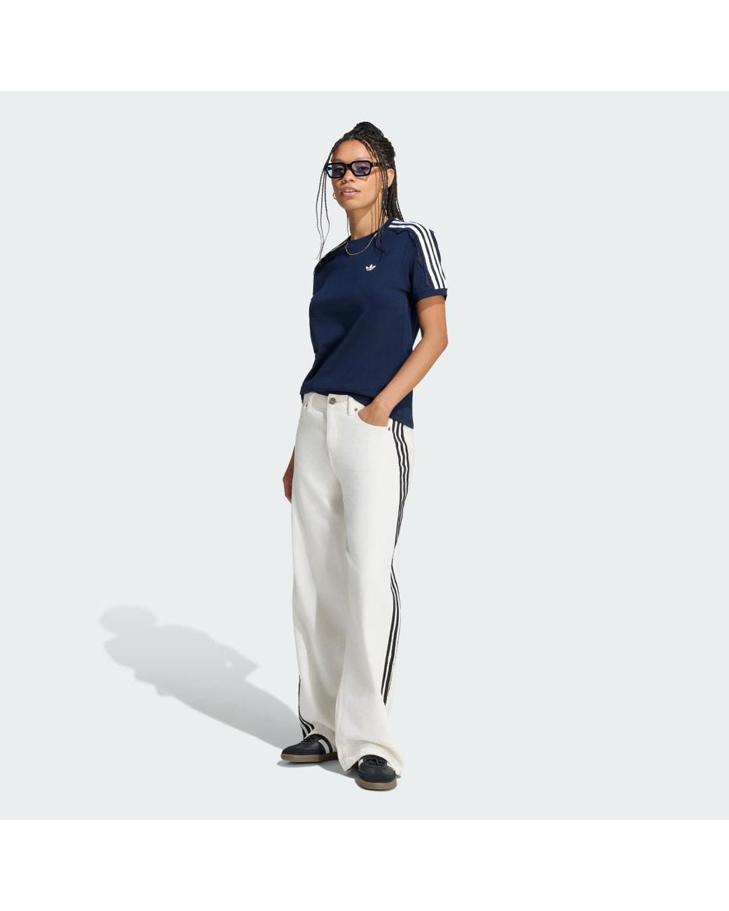 Adidas Blue Lace 3 Stripes T-Shirt