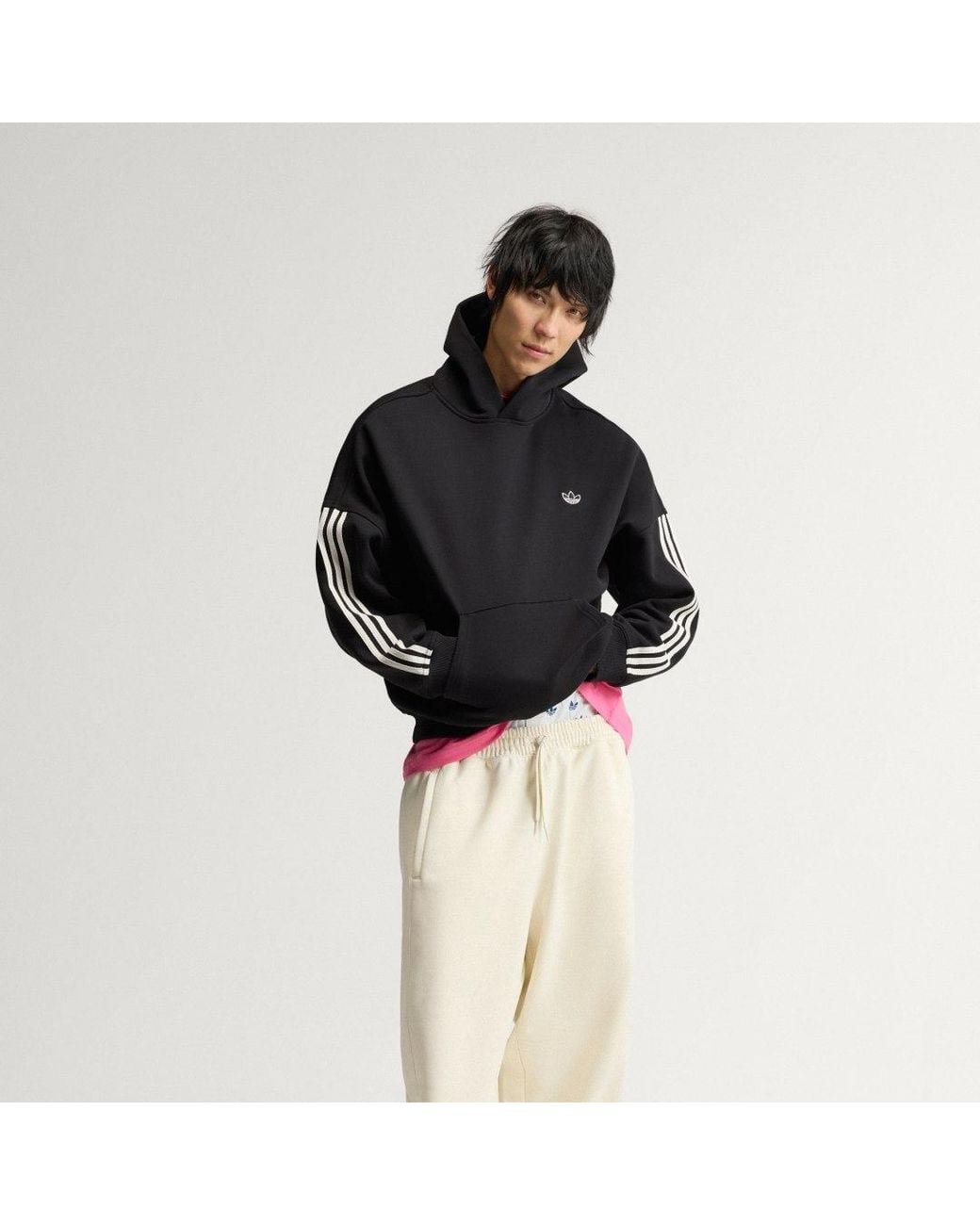 Adidas Black Adisignature 3 Stripes Hoodie