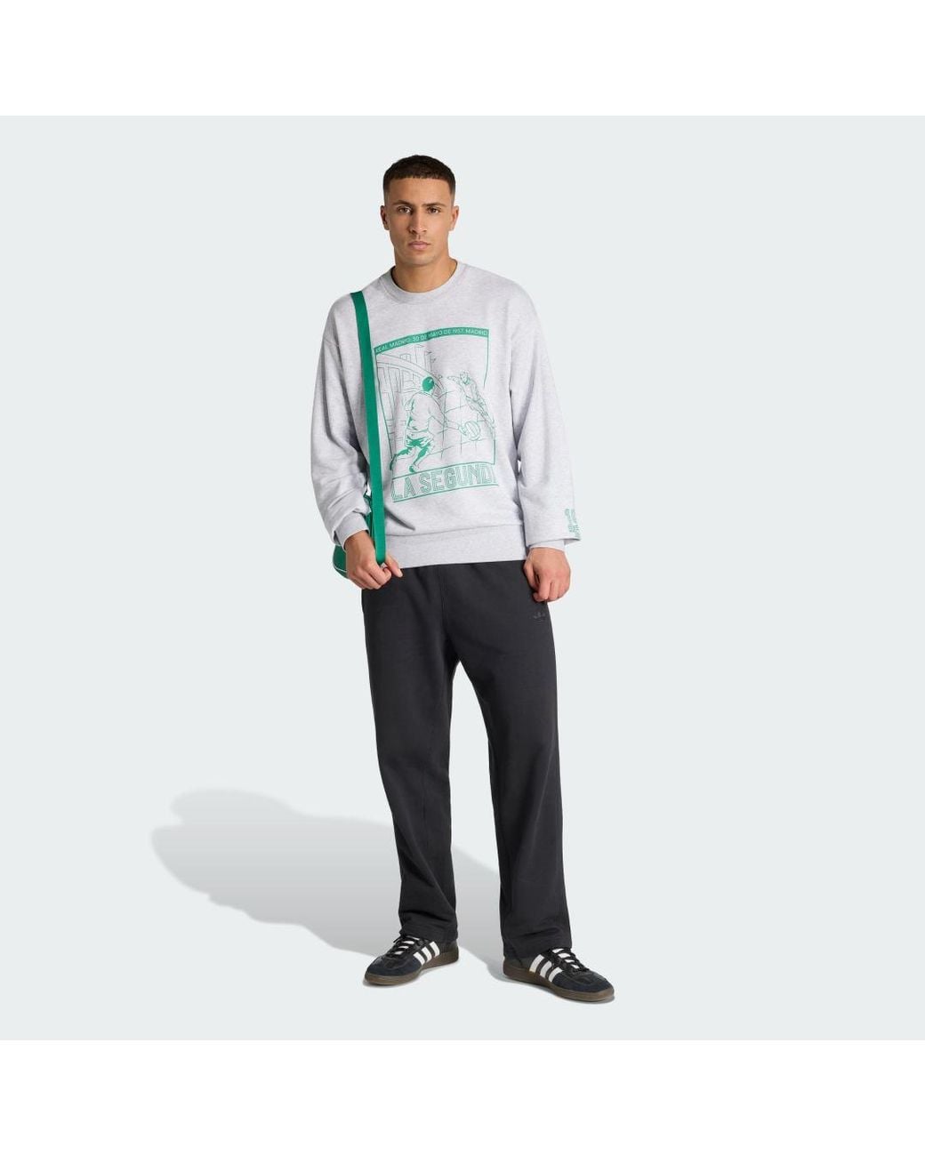Adidas Gray Real Madrid Heritage Crew Sweat for men