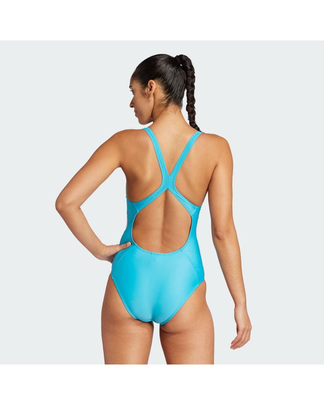 Adidas Originals Blue 3-Stripes C-Back Swimsuit