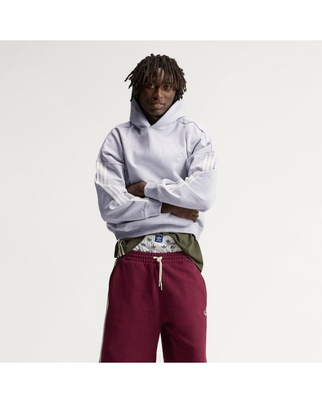 Adidas Purple Adisignature 3 Stripes Hoodie