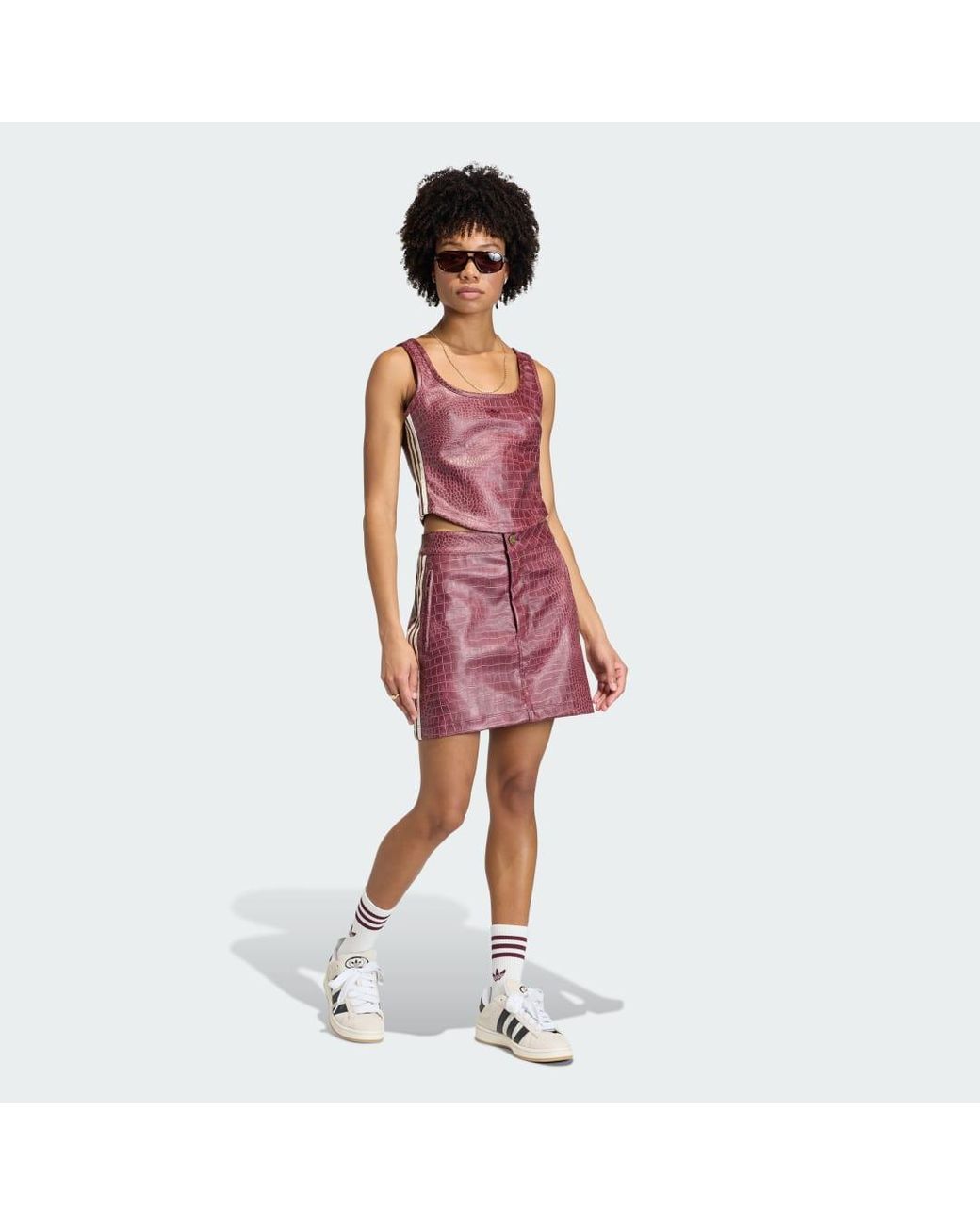 Adidas Red Pleather Corset