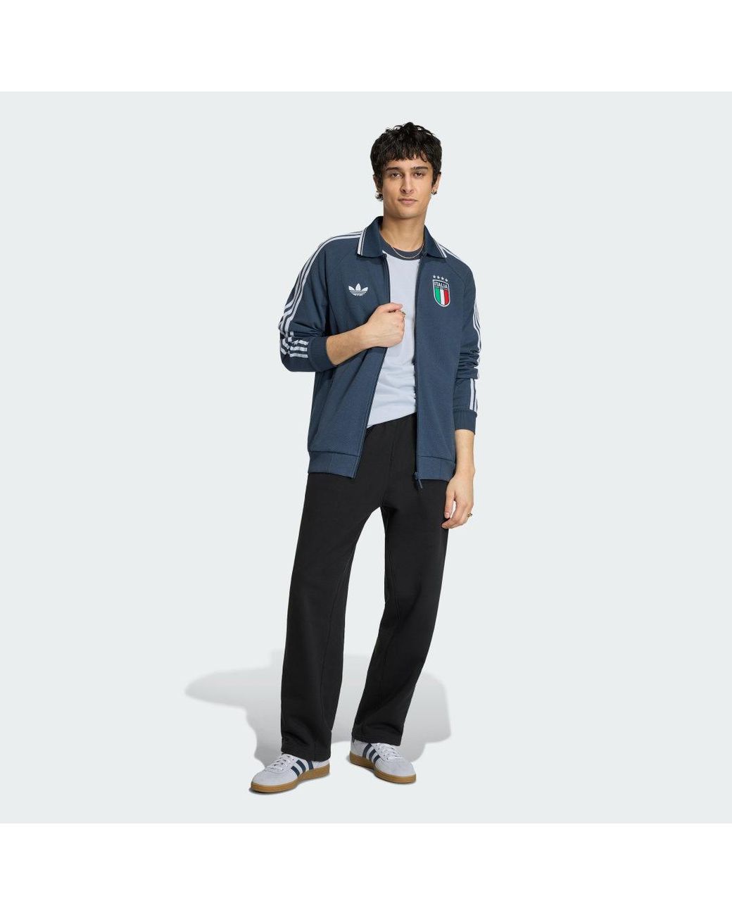 Adidas Blue Italy Away Anthem Jacket for men