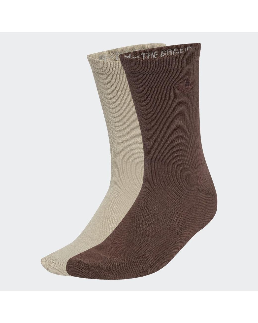 Adidas Brown Two-Toned Crew Socks 2 Pairs