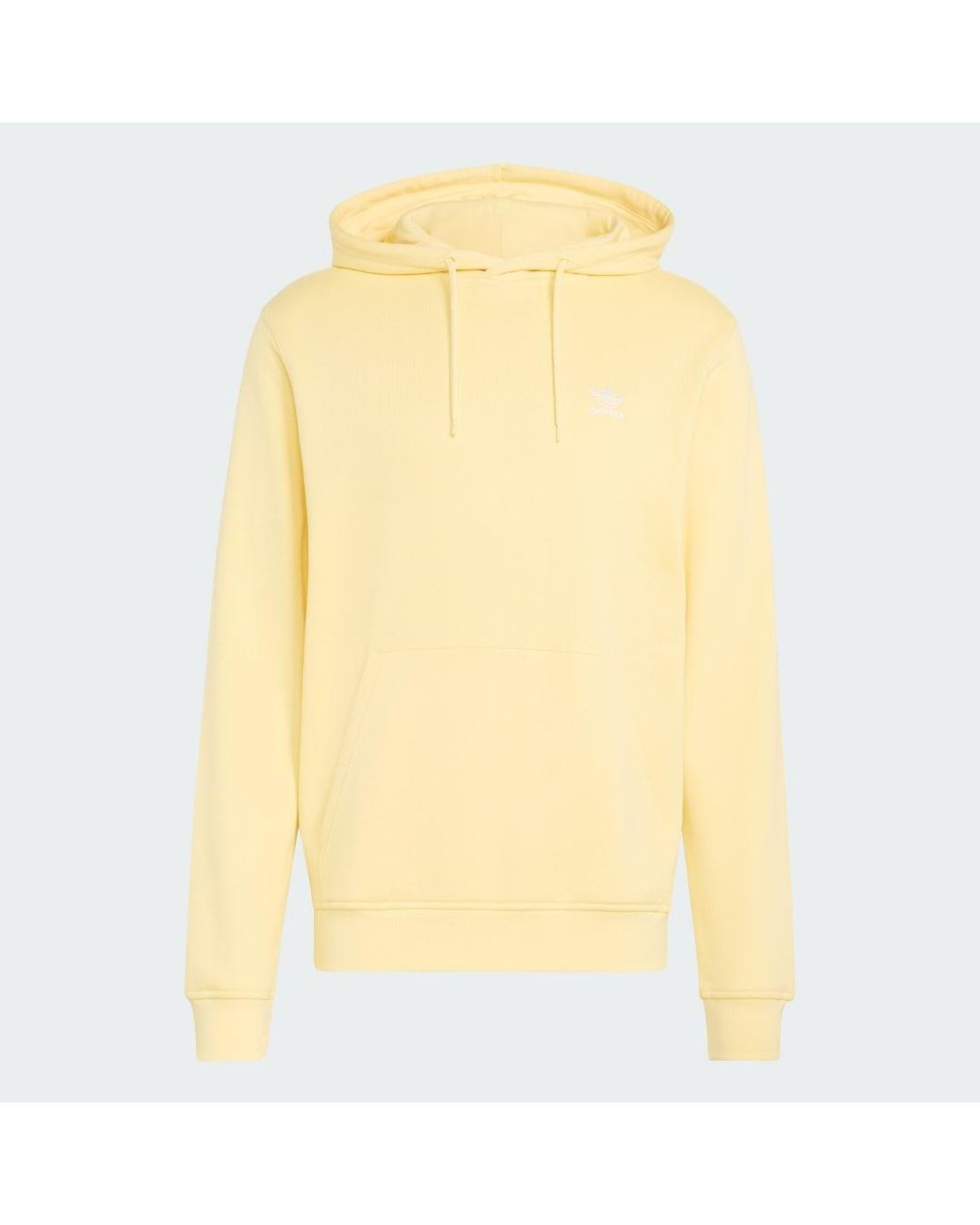 Adidas Yellow Trefoil Essentials Hoodie French Terry for men