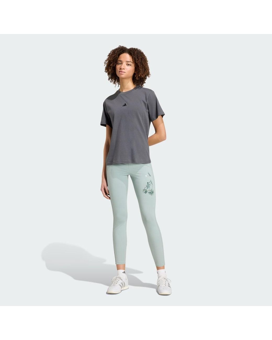 Adidas Blue Essentials 3-Stripes Cotton Leggings