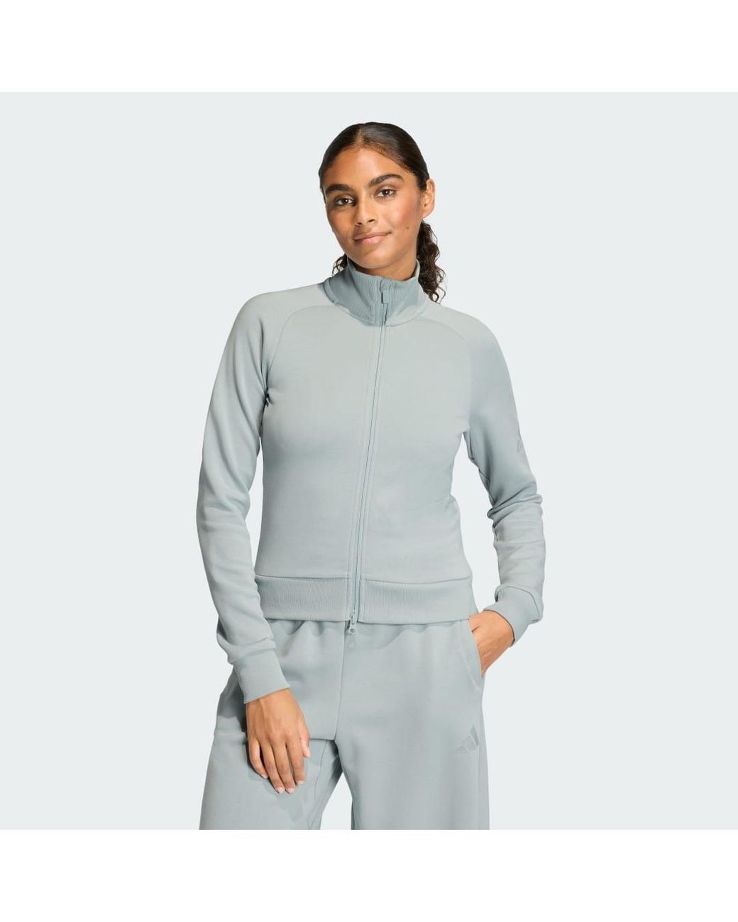 Adidas Blue Soft Lux Slim Track Top