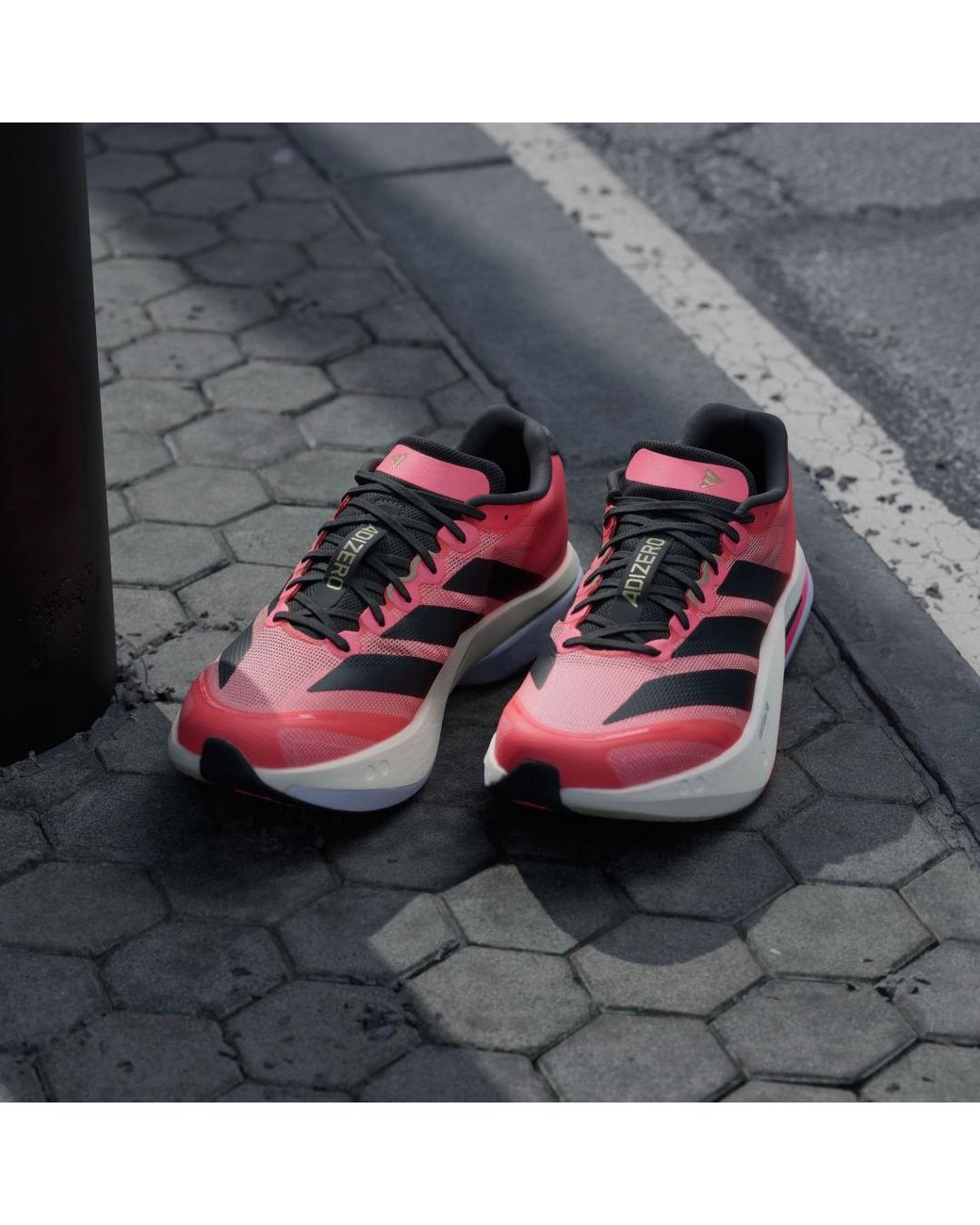 Adidas Pink Adizero Boston 13 Shoes for men