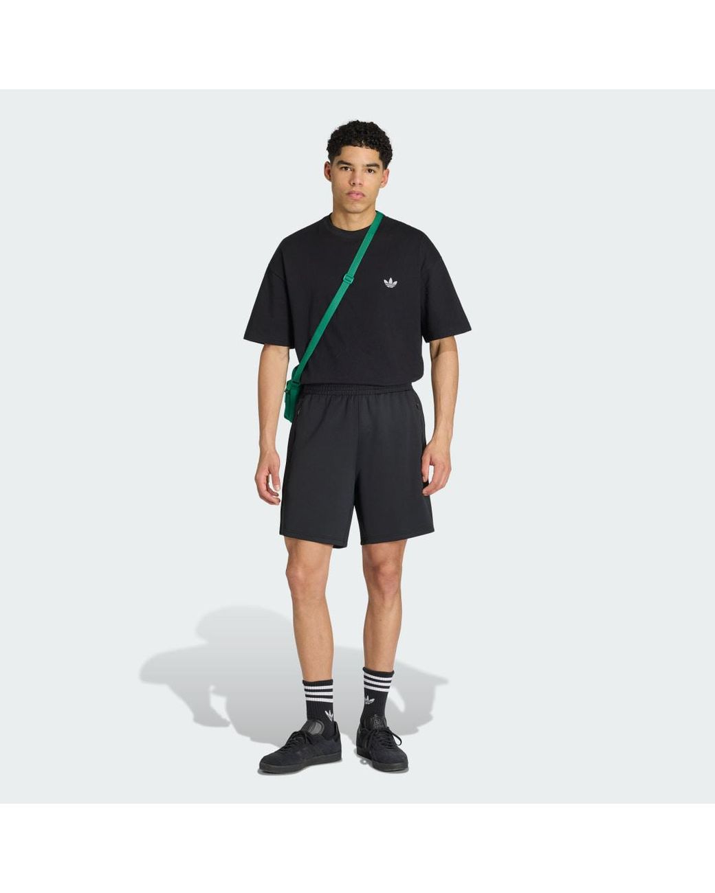 Adidas Black Trefoil Essentials Spacer Loose T-Shirt for men