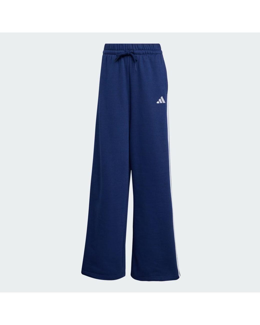 Adidas Blue 3-Stripes Fleece Wide Pant