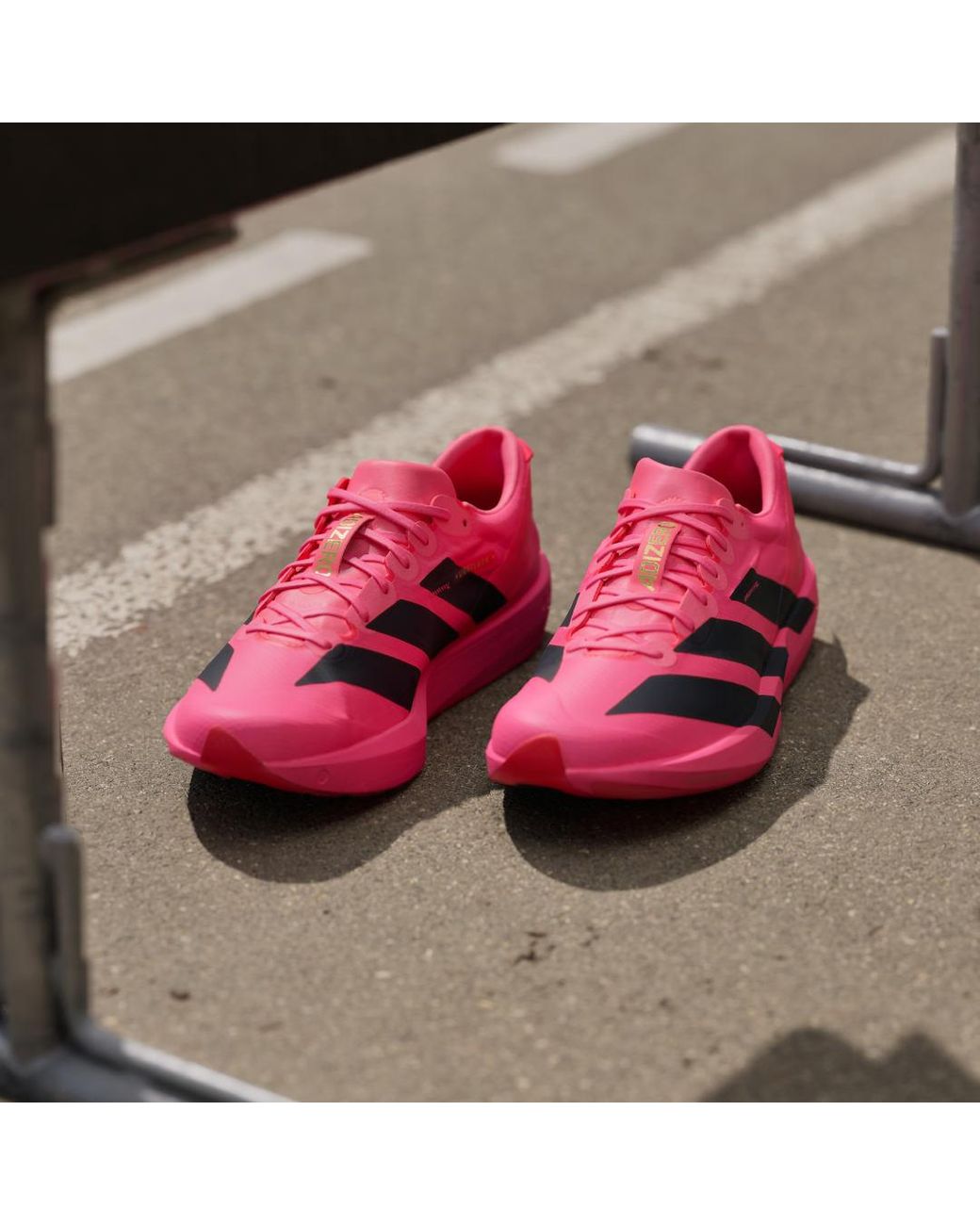 Adidas Originals Pink Adizero Adios 9 Running Shoes for men