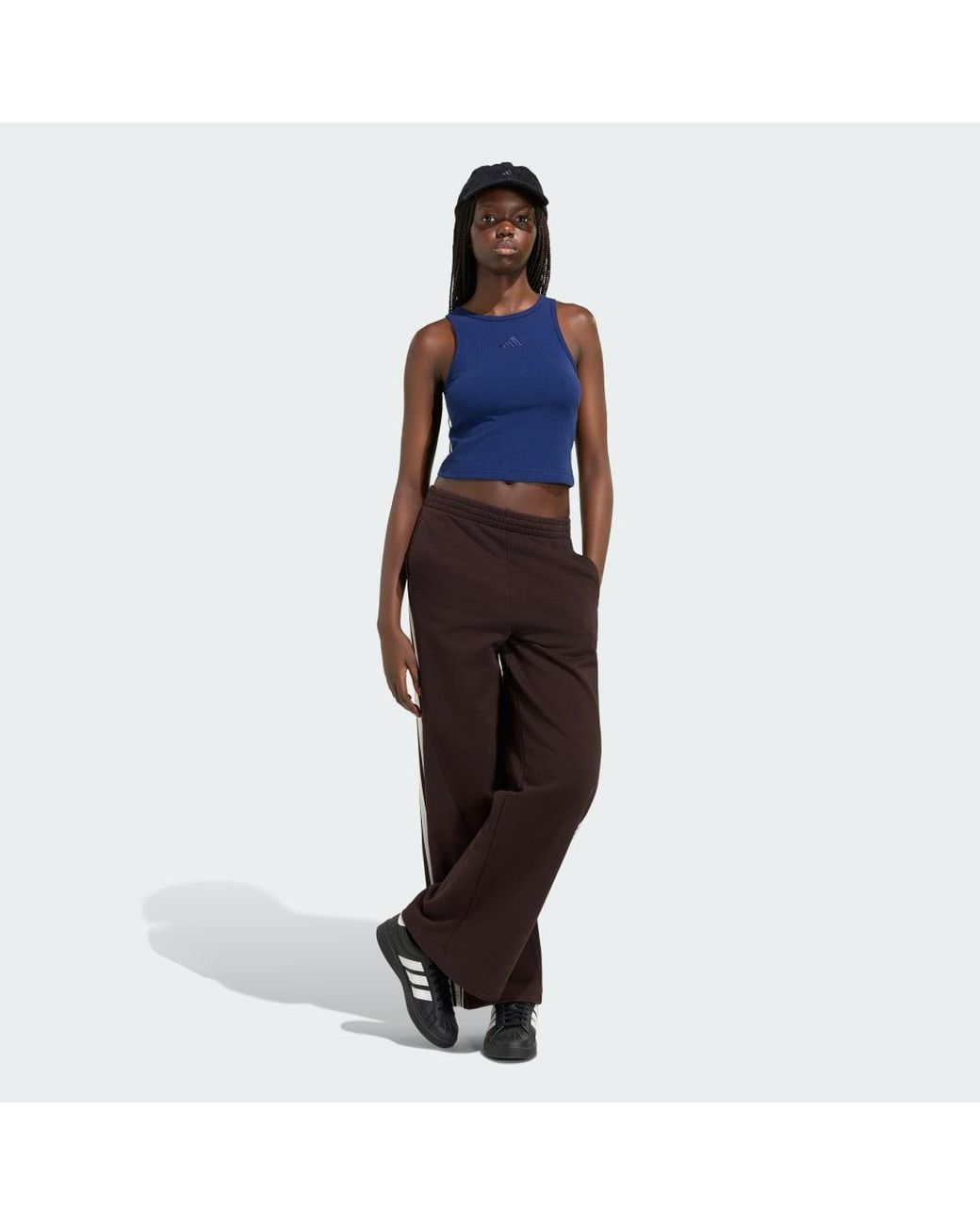 Adidas Black Kit 3-Stripes Wide Joggers