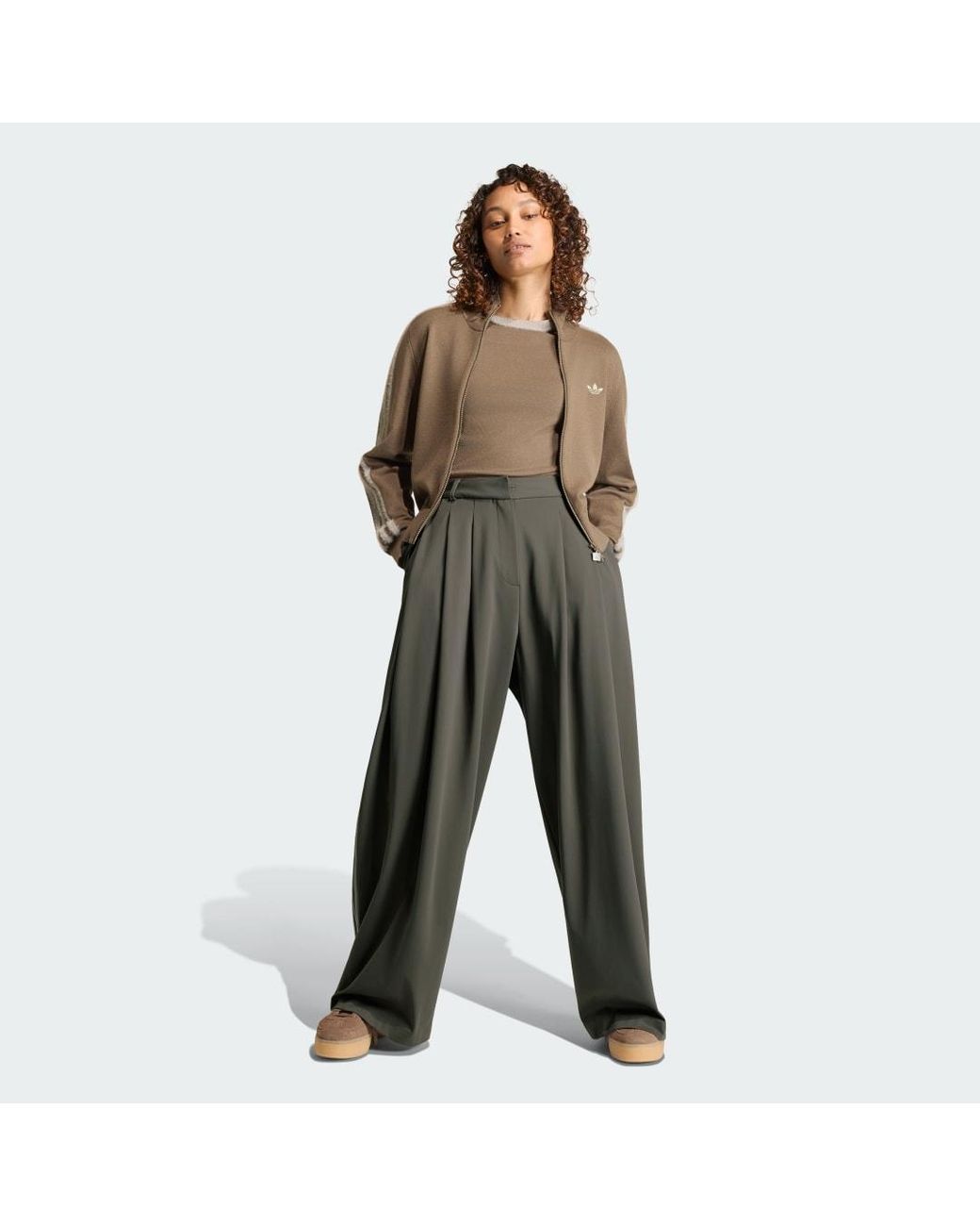 Adidas Brown Pleated Pant
