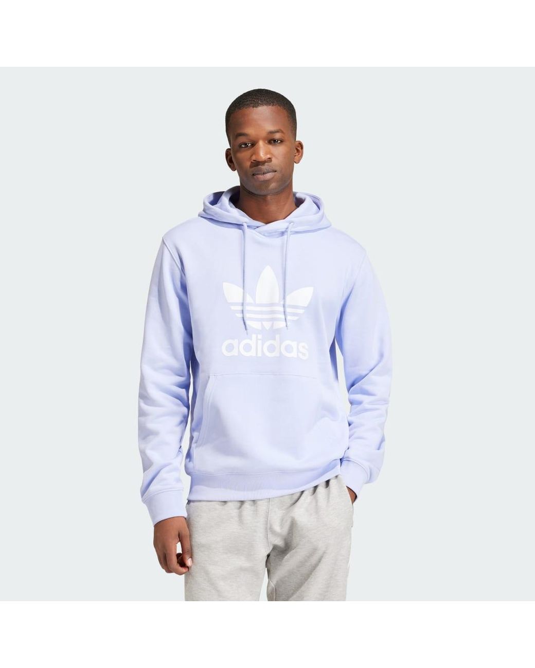 adidas Adicolor Classics Trefoil Hoodie in Blue for Men Lyst UK